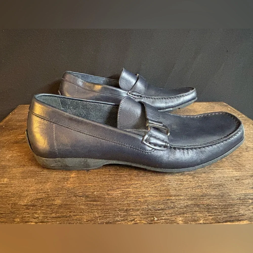 Salvatore Ferragamo Navy Men’s Leather Loafers Size 8.5